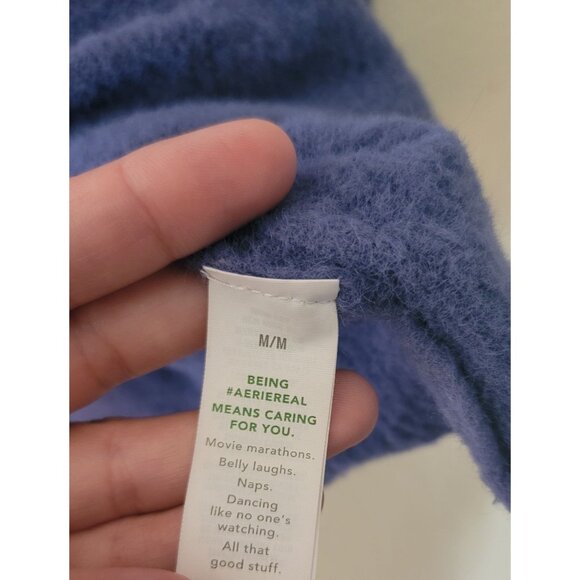 Aerie Blue Nylon Viscose Pullover Sweater Size M - Picture 3 of 6